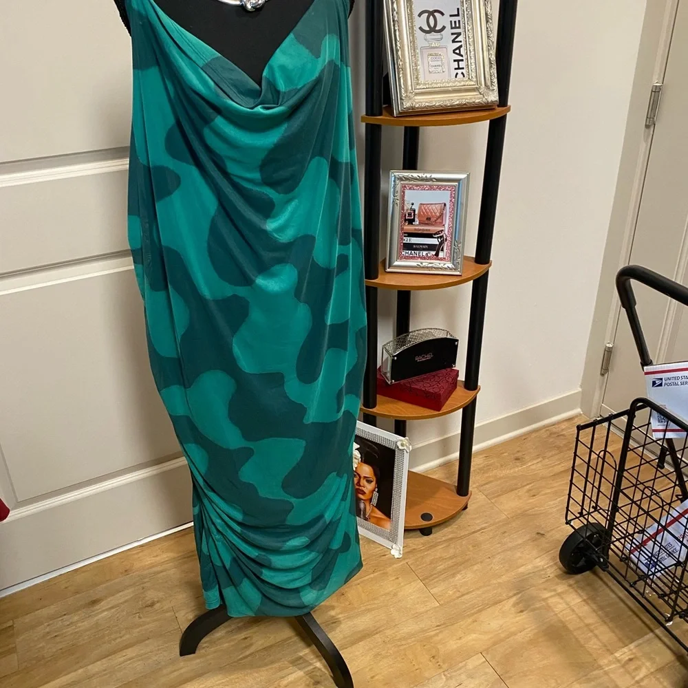 AVA & VIV WOMEN’S GREEN NEW SLEEVELESS LINED MERMAID DRESS SIZE 4X GENTLY USED - Picture 11 of 11